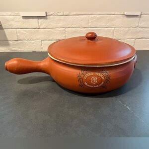 Vintage Mamma Ro' Lucca saute pan with lid terra cotta